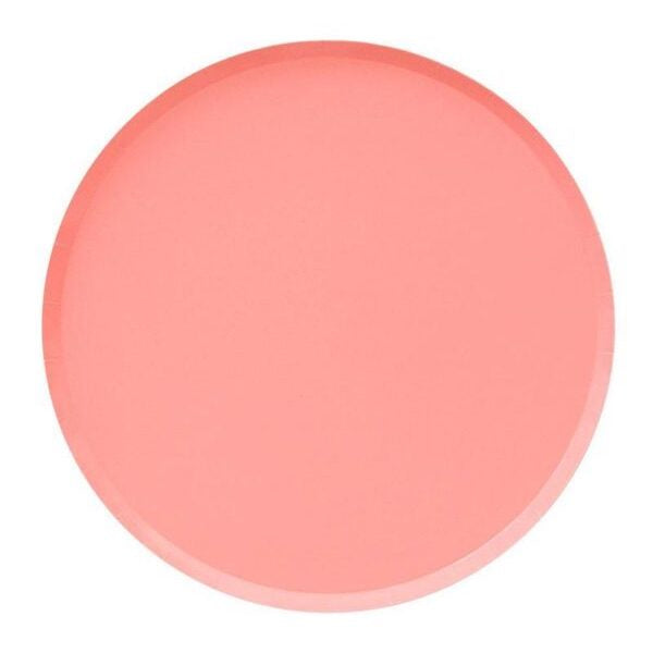 Neon Coral Plates - Lunch 12 Pkt Fashion