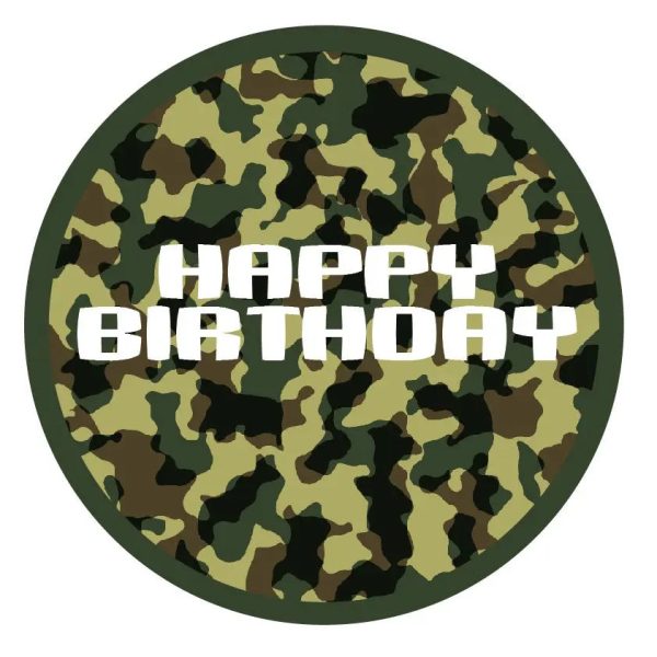 Camouflage Edible Cake Image Fashion