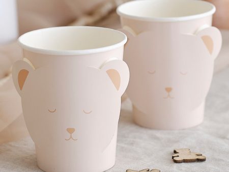 Ginger Ray Teddy Bear Cups - 8 Pkt For Discount