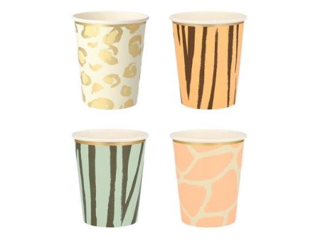 Meri Meri Safari Animal Print Cups - 8 Pkt on Sale