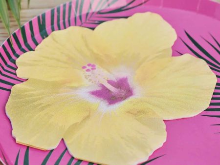 Ginger Ray Hawaiian Tiki Tropical Flower Napkins - 16 Pkt Online now