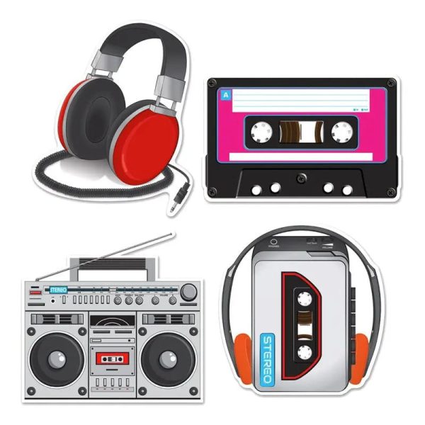 80s Cassette Player & Headphones Cutout Decorations Online Hot Sale