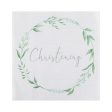 Ginger Ray White & Green Christening Paper Napkins - 16 Pkt For Sale