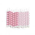 Lovely Pink Dots & Stripes Candles - 12 Pkt For Sale