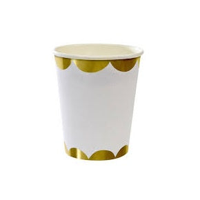 Meri Meri Gold Scalloped Cups - 8 Pkt Cheap