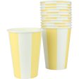 Pastel Yellow Striped Cups - 12 Pkt For Discount