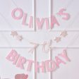 Ginger Ray Customisable Name & Age Pink Birthday Bunting For Cheap