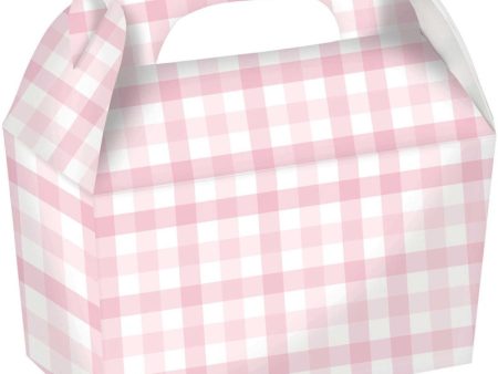 Pastel Pink Gingham Treat Boxes - 4 Pkt Online now