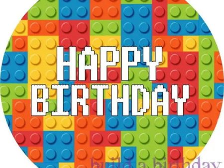 Building Blocks Happy Birthday Edible Cake Image Online