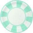 Mint Striped Plates - Dinner 12 Pkt Sale