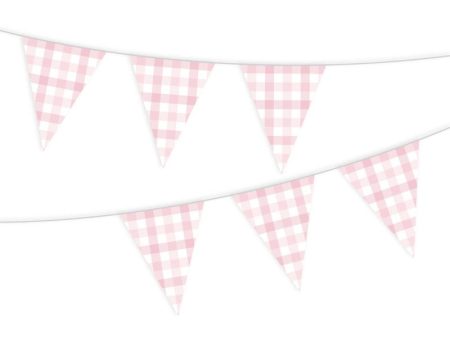 Pastel Pink Gingham Bunting Discount