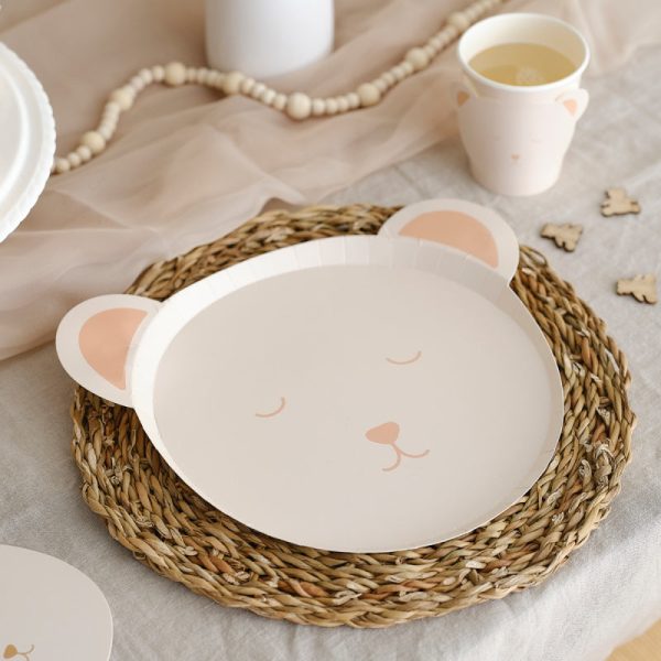 Ginger Ray Teddy Bear Plates - 8 Pkt Fashion