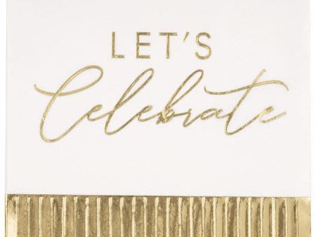 Gold Let s Celebrate Napkins - Lunch 16 Pkt Sale