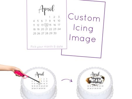 Custom Calendar Date Burnaway Edible Cake Image Online Sale