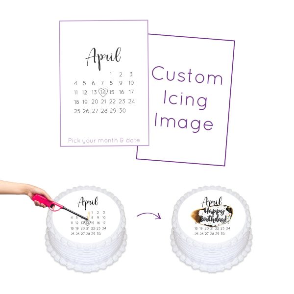 Custom Calendar Date Burnaway Edible Cake Image Online Sale