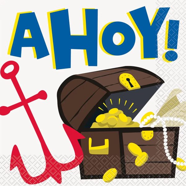 Ahoy Pirate Napkins - Lunch 16 Pkt Supply