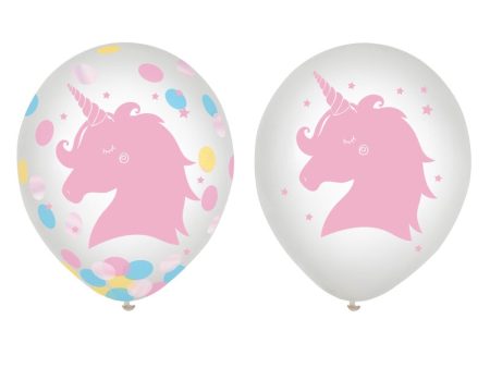 Magical Rainbow Unicorn Confetti Balloons - 6 Pkt Online Hot Sale