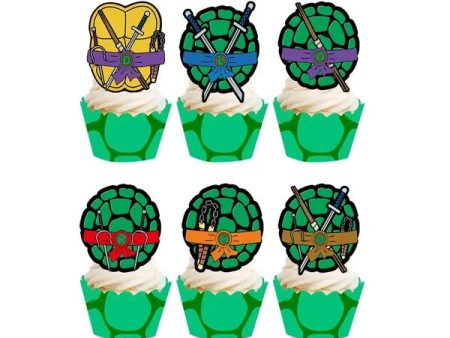 Teenage Mutant Ninja Turtles Cupcake Toppers - 24 Pcs Cheap