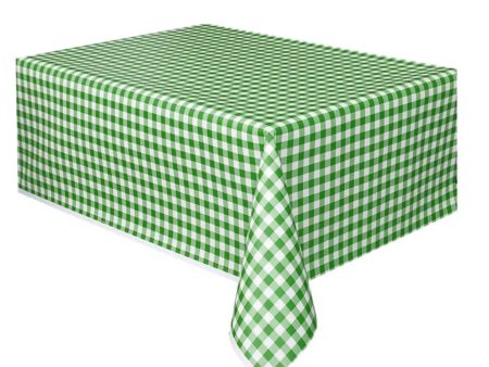 Green Gingham Paper Tablecover Online now