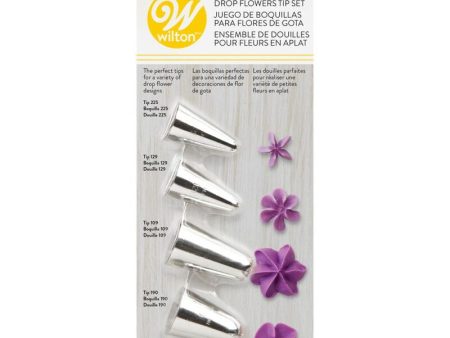 Wilton Drop Flower #109 #129 #190 #225 Tip Set Sale