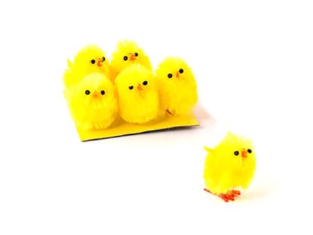 Chenille Easter Chick 3.5cm - 6 Pkt Hot on Sale