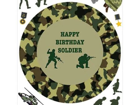 Army Edible Cake Image with FREE Edible Icons For Sale