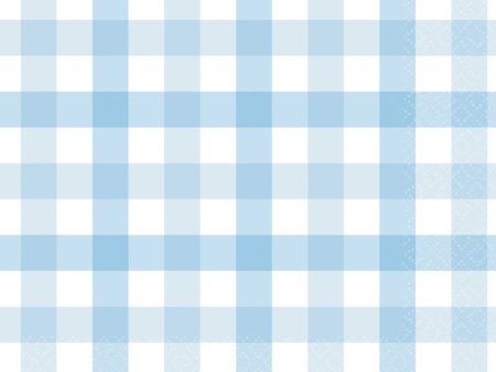 Pastel Blue Gingham Napkins - Lunch 16 Pkt on Sale