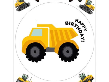 Construction Dump Truck Edible Cake Image with FREE Edible Icons Online Hot Sale