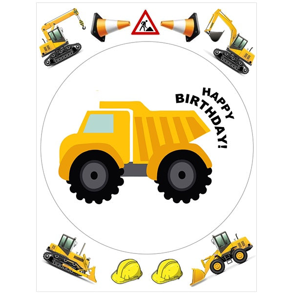 Construction Dump Truck Edible Cake Image with FREE Edible Icons Online Hot Sale