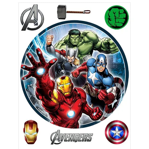 Avengers Edible Cake Image with FREE Edible Icons Sale