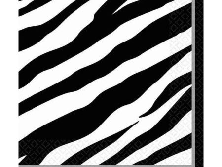 Zebra Print Napkins - Lunch 16 Pkt on Sale