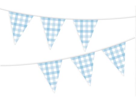 Pastel Blue Gingham Bunting For Cheap