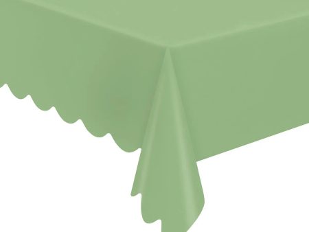 Elegant Sage Green Scalloped Paper Tablecover Online Hot Sale