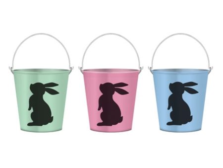 Chalkboard Bunny Metal Easter Pail Online now