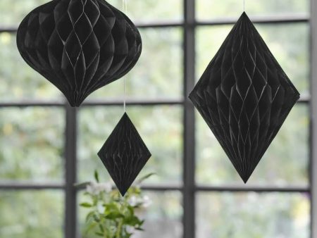 Ginger Ray Black Honeycomb Paper Hanging Decorations For Discount