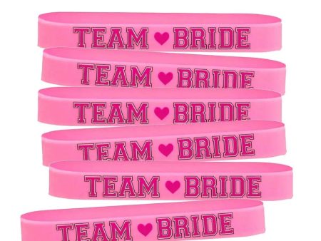 Team Bride Silicone Bracelets - 6 Pkt Hot on Sale