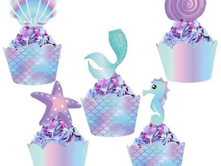 Mermaid Cupcake Decorating Kit - 40 Pc on Sale