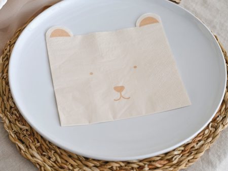 Ginger Ray Teddy Bear Napkins - Lunch 16 Pkt Fashion