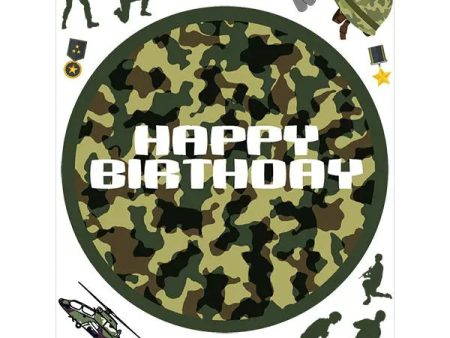 Camouflage Edible Cake Image with FREE Edible Icons on Sale