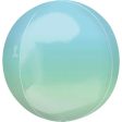 Ombre Blue Green Orbz Foil Balloon Online Sale