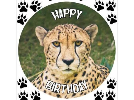 Cheetah Edible Cake Image with FREE Edible Icons Discount