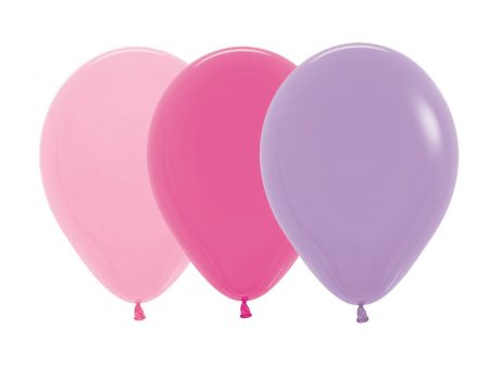 Pink & Lilac Balloons - 12 Pkt Supply