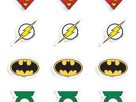 Justice League Erasers - Pack of 12 Supply