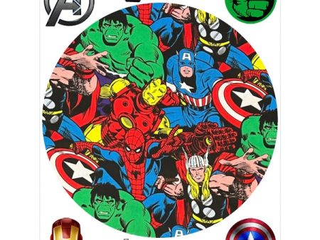 Avengers Collage Edible Cake Image with FREE Edible Icons For Cheap