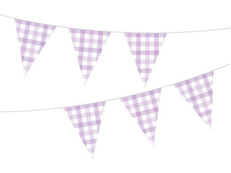 Pastel Purple Gingham Bunting Supply