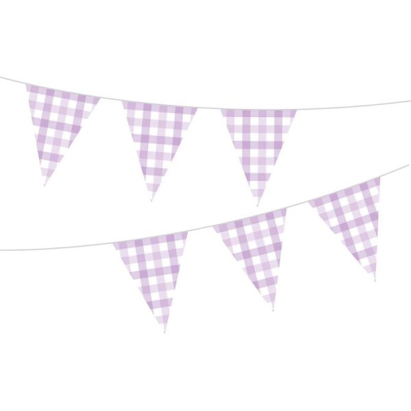 Pastel Purple Gingham Bunting Supply