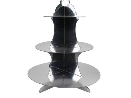 Metallic Silver Cupcake Stand Discount