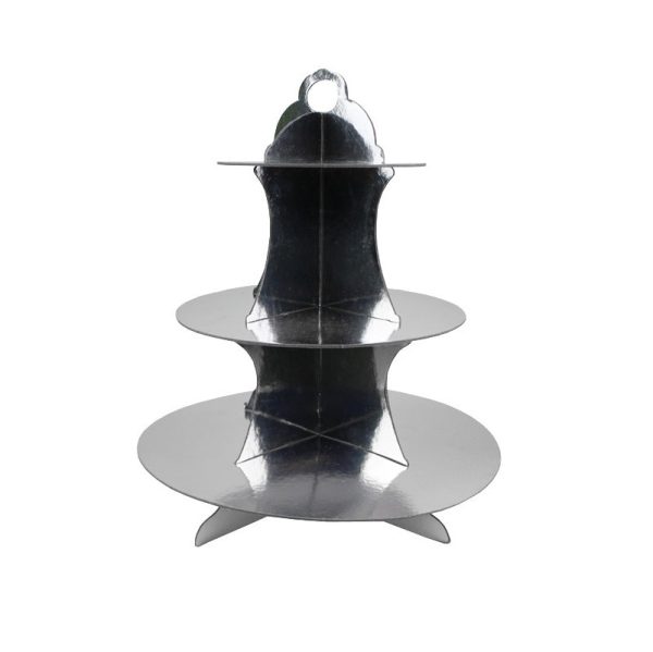 Metallic Silver Cupcake Stand Discount