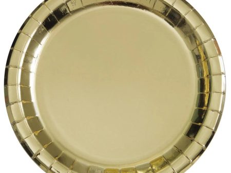 Metallic Gold Plates - Dinner 8 Pkt Online Sale