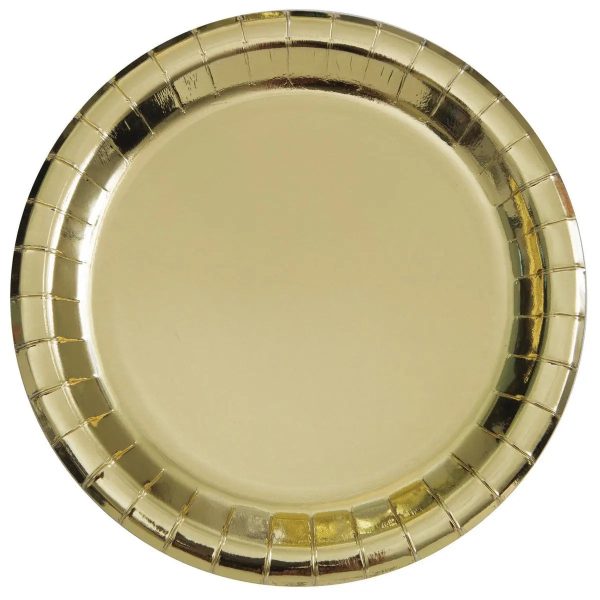 Metallic Gold Plates - Dinner 8 Pkt Online Sale